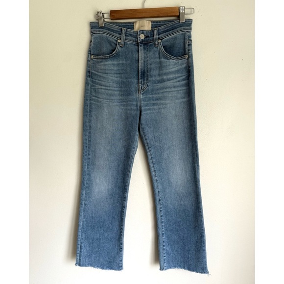 CQY High Rise Straight Leg Jeans in Light Wash Blue - Picture 2 of 7